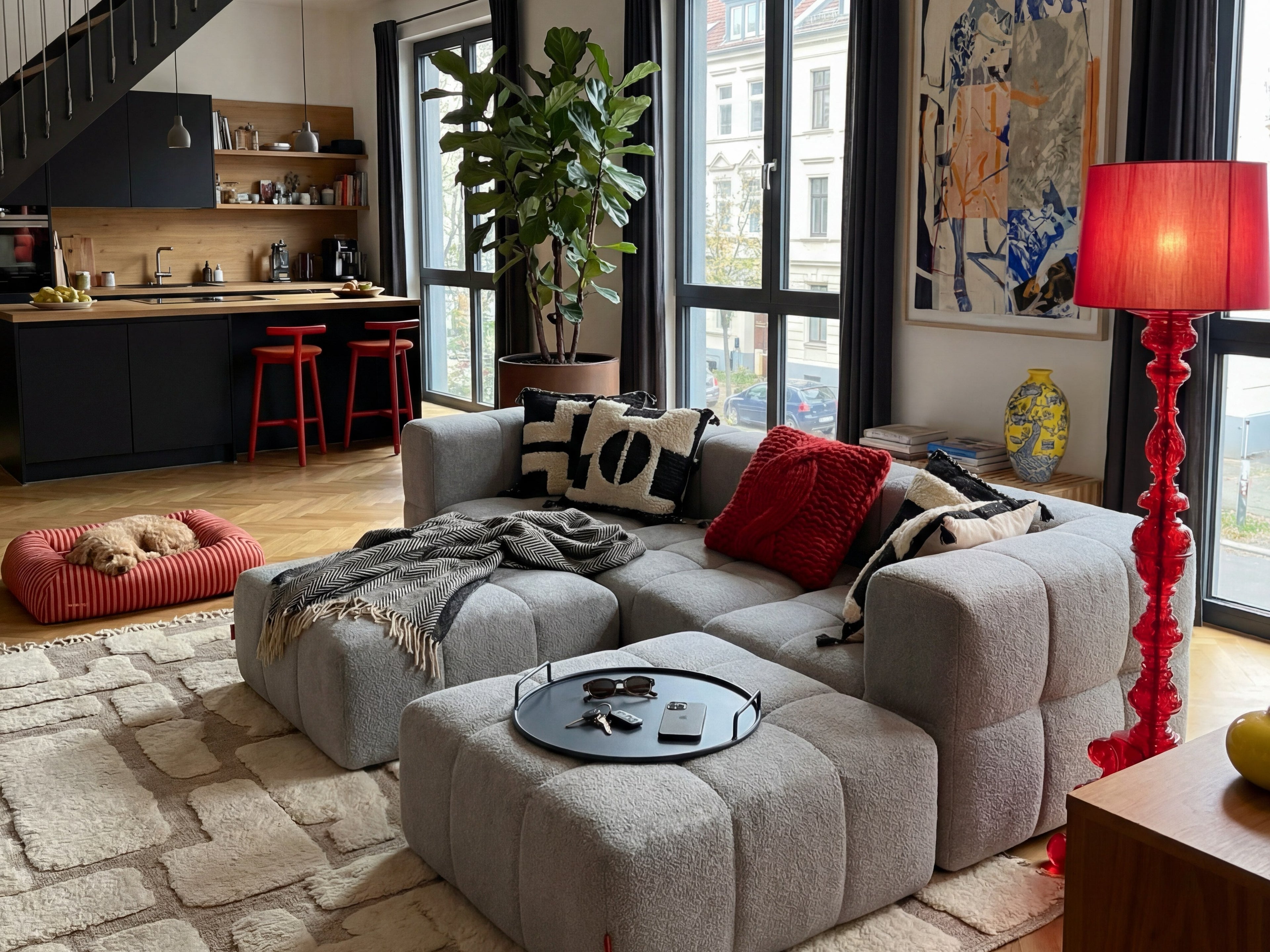 6 Teiliges Modulares Sofa – Grau