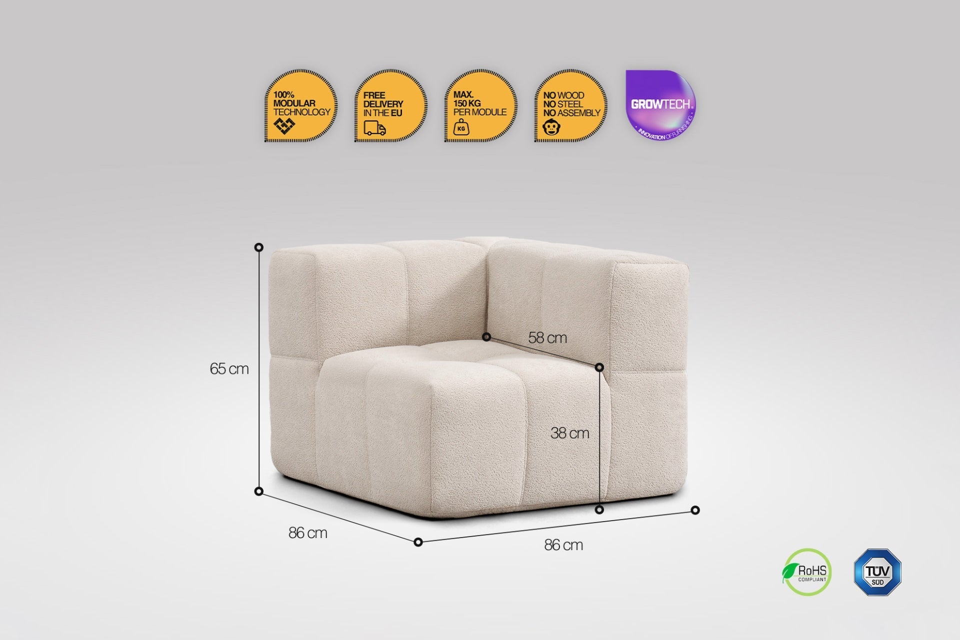 Universal Corner Element (left - right) - Beige