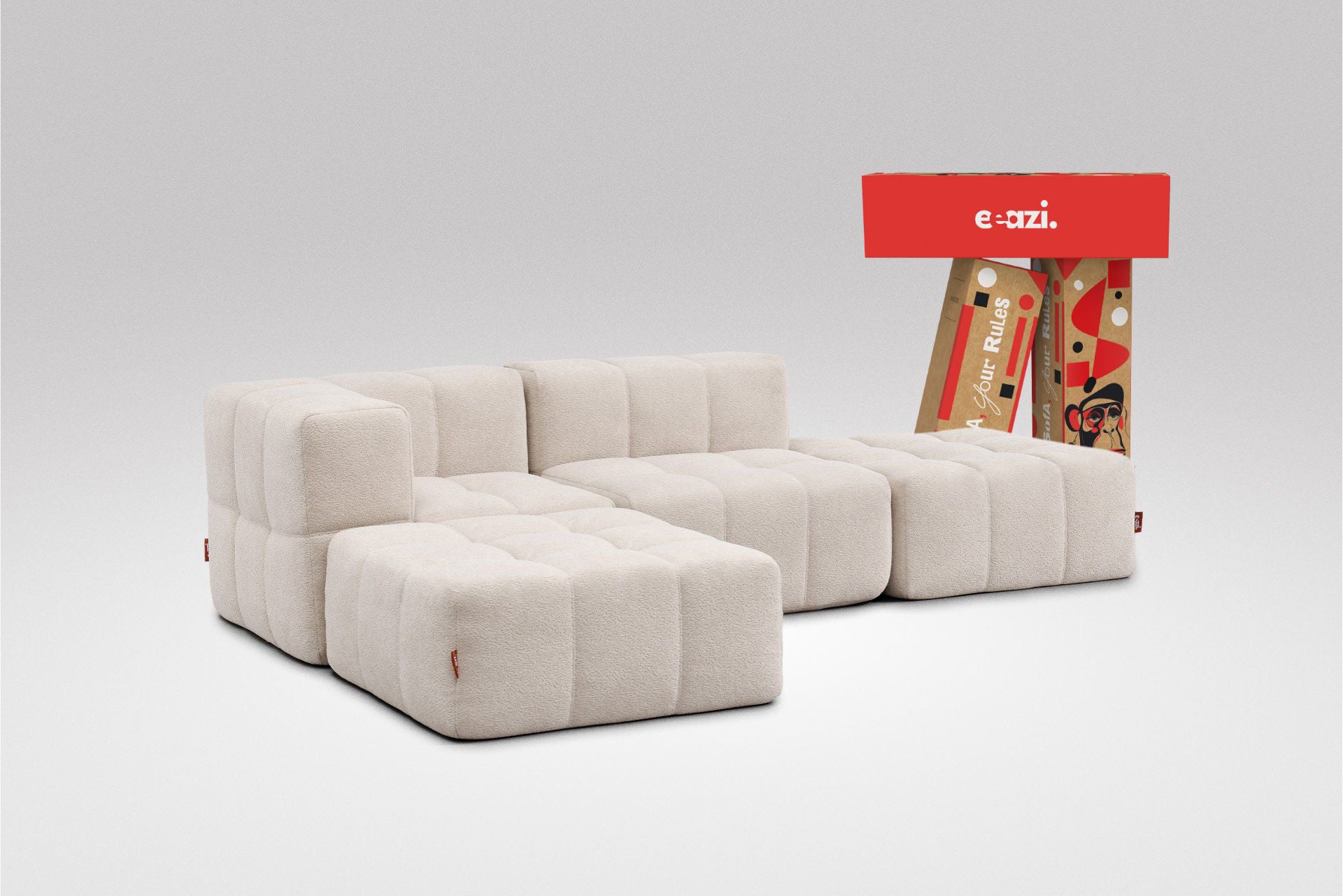 4 Teiliges Modulares Sofa – Beige