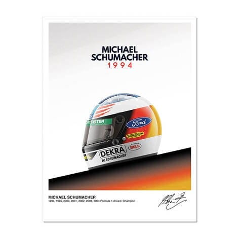 Poster Formel 1 Helme Rennfahrer Gewinner  · Deko Print ohne Rahmen