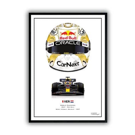Poster Formel 1 Helme Rennfahrer Gewinner  · Deko Print ohne Rahmen