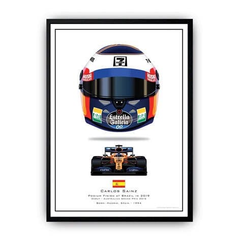 Poster Formel 1 Helme Rennfahrer Gewinner  · Deko Print ohne Rahmen