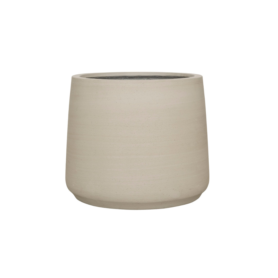 Pflanzgefäß Jumbo Patt Beige Washed – D34xH28cm – Moderner Blumentopf in Beton-Optik – Stilvoller Pflanzkübel für Innen & Außen – Dekorativer Topf für Zimmerpflanzen, Palmen & Ziergräser